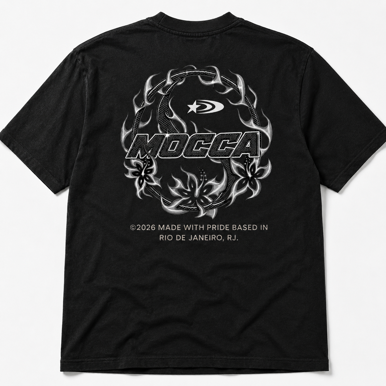 Costas da camiseta Mocca Surf Chrome Flame